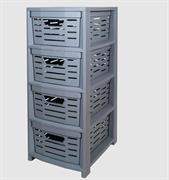CARRELLO MULTIUSO UNIKO 4 CESTINI GRIGIO