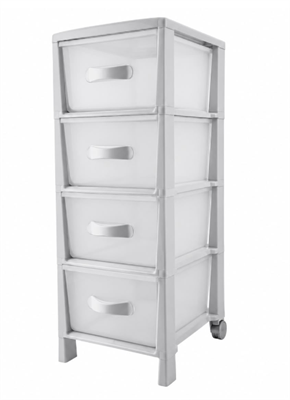 CASSETTIERA FUTURA SLIM 4 CASSETTI GRIGIO CHIARO