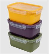 SET 3PZ FRIGOCLICK RETTANGOLARE 0,50+1+1,90LT GIALLO/ VIOLA/VERDE