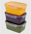 SET 3PZ FRIGOCLICK RETTANGOLARE 0,50+1+1,90LT GIALLO/ VIOLA/VERDE