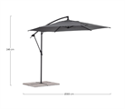 OMBRELLONE BRACCIO TROPEA 3M ANTRACITE-GRIGIO SCURO