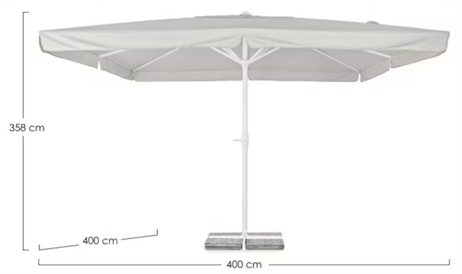 OMBRELLONE ALGHERO 4X4 BIANCO-GRIGIO