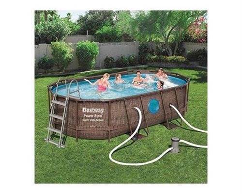 PISCINA CON TALAIO OBLO' RATTAN CM427X250 H100 -56714