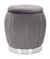 PUFF/CONTENITORE PARIS GRIGIO/SILVER CM Ø 43X43