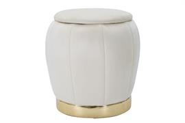 PUFF/CONTENITORE PARIS CREMA/GOLD CM Ø 43X43