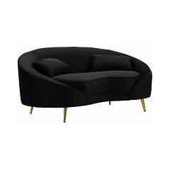 DIVANETTO 2 POSTI OSLO NERO C/CUSCINI 148X84X68CM