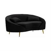 DIVANETTO 2 POSTI OSLO NERO C/CUSCINI 148X84X68CM