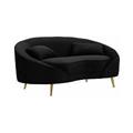 DIVANETTO 2 POSTI OSLO NERO C/CUSCINI 148X84X68CM