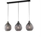 BINARIO DIAMANTE IN VETRO SOFFIATO GRIGIO SPECCHIATO 3 LUCI