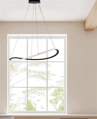 SOSPENSIONE RAKY IN METALLO LACCATO NERO C/LED INTEGRATO