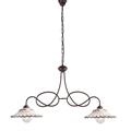 LAMPADARIO BISTROT IN FERRO LACCATO NERO E RUGGINE 2 LUCI