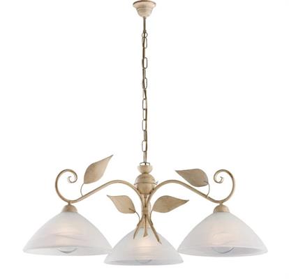 LAMPADARIO ESSE IN FERRO LACCATO AVORIO E ORO 3 LUCI