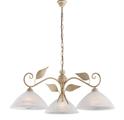 LAMPADARIO ESSE IN FERRO LACCATO AVORIO E ORO 3 LUCI