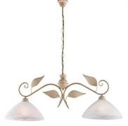 LAMPADARIO ESSE IN FERRO LACCATO AVORIO E ORO 2 LUCI