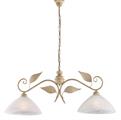 LAMPADARIO ESSE IN FERRO LACCATO AVORIO E ORO 2 LUCI