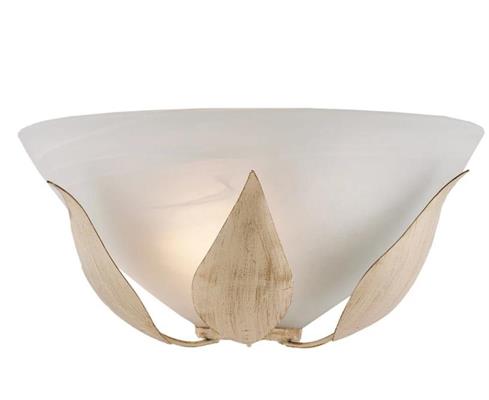APPLIQUE ESSE IN FERRO LACCATO AVORIO E ORO 1 LUCE