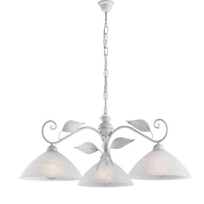 LAMPADARIO ESSE IN FERRO LACCATO BIANCO E ARGENTO 3 LUCI