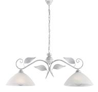 LAMPADARIO ESSE IN FERRO LACCATO BIANCO E ARGENTO 2 LUCI