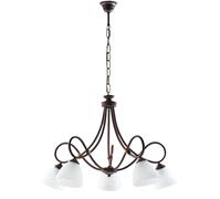 LAMPADARIO DALLAS IN FERRO LACCATO NERO E RUGGINE 5 LUCI