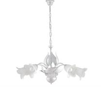 LAMPADARIO OLGA IN FERRO LACCATO BIANCO E ARGENTO 5 LUCI