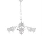 LAMPADARIO OLGA IN FERRO LACCATO BIANCO E ARGENTO 5 LUCI