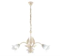 LAMPADARIO OLGA IN FERRO LACCATO AVORIO E ORO 3 LUCI