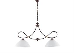 LAMPADARIO DALLAS IN FERRO LACCATO NERO E RUGGINE 2 LUCI