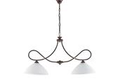 LAMPADARIO DALLAS IN FERRO LACCATO NERO E RUGGINE 2 LUCI