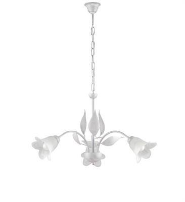 LAMPADARIO OLGA IN FERRO LACCATO BIANCO E ARGENTO 3 LUCI