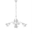 LAMPADARIO OLGA IN FERRO LACCATO BIANCO E ARGENTO 3 LUCI