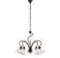 LAMPADARIO ALICE IN FERRO LACCATO MARRONE E ORO 5 LUCI