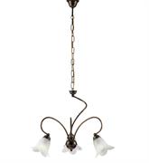 LAMPADARIO ALICE IN FERRO LACCATO MARRONE E ORO 3 LUCI