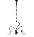 LAMPADARIO ALICE IN FERRO LACCATO MARRONE E ORO 3 LUCI