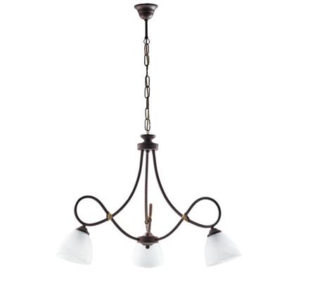 LAMPADARIO DALLAS IN FERRO LACCATO NERO E RUGGINE 3 LUCI