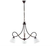 LAMPADARIO DALLAS IN FERRO LACCATO NERO E RUGGINE 3 LUCI