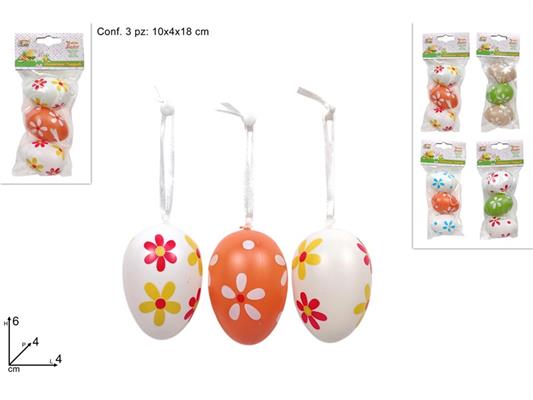 APPENDINI UOVA 6CM 3PZ FIORI ASS.