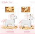 CAVALLO A DONDOLO 2 in 1 a Unicorno con Base Curva E RUOTE BIANCO