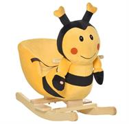 CAVALLO A DONDOLO APE IN LEGNO GIALLO/NERO 60X33X45CM