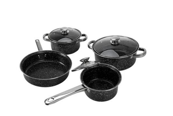 BATTERIA 7PZ. NERO MARMORIZZATO