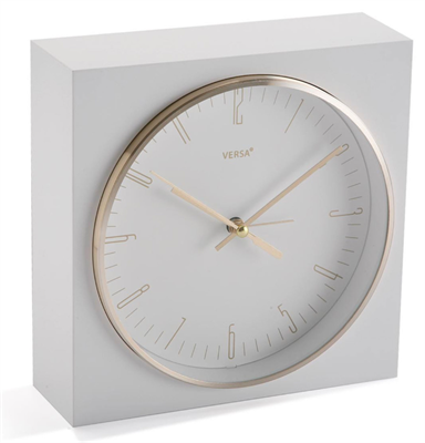 OROLOGIO DA TAVOLO BIANCO CM.16,5x6,5x16,5