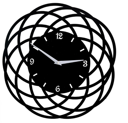 OROLOGIO CERCHI IN METALLO NERO Ø40XH.2CM