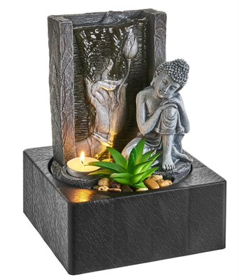 FONTANA IN POLIRESINA CON LUCE LED 18X18X24.50