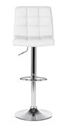 SGABELLO CUOIO SINTETICO/METALLO BIANCO 43X44X113CM