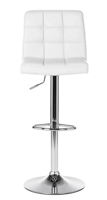 SGABELLO CUOIO SINTETICO/METALLO BIANCO 43X44X113CM