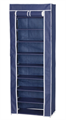SCARPIERA ARMADIO IN TNT 9 RIP. C/STRUTTURA MET. 61X30X160CM BLU