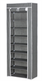 SCARPIERA ARMADIO IN TNT 9 RIP. C/STRUTTURA MET. 61X30X160CM GRIGIO
