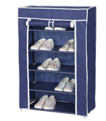 SCARPIERA ARMADIO IN TNT 5 RIPIANI IN METALLO 61X.30X.90CM BLU