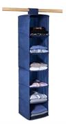 ORGANIZZATORE BLU PER ARMADIO 6 RIPIANI 30X30X120CM