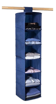 ORGANIZZATORE BLU PER ARMADIO 6 RIPIANI 30X30X120CM