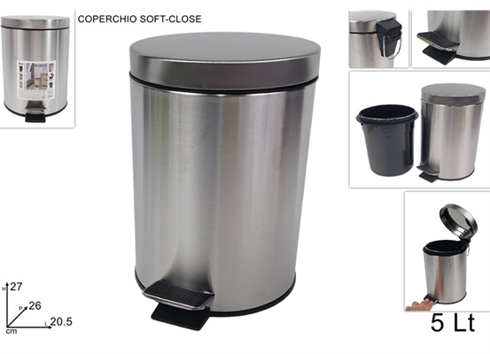 CESTINO SPAZZATURA 5LT ACCIAIO